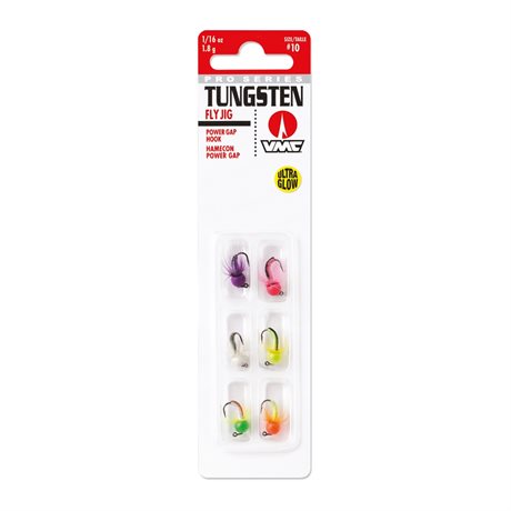 VMC Tungsten Fly Jig Kit Glow 6-pack